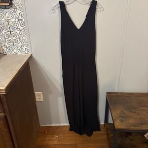 Loft Sleeveless V-Neck Black‎ Pants Jumpsuit (XS)
